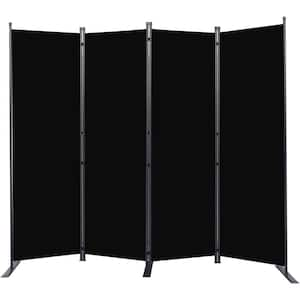 6 ft. Black Room Divider Portable Room Dividers and Folding Privacy Screens, 88 in. W Fabric Divider for Room Separation