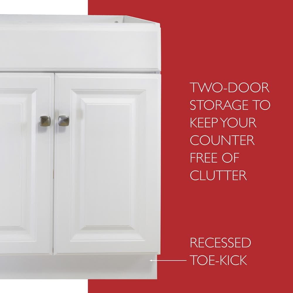 Wyndham 24" White MDF Freestanding Bathroom Vanity Cabinet