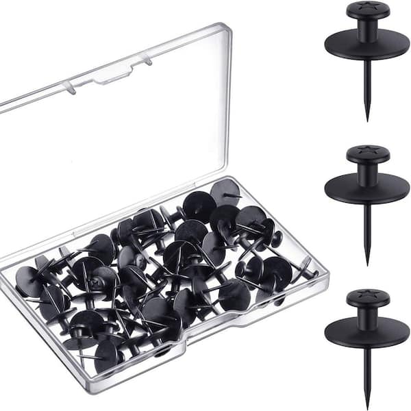 Black Double Headed Picture Hanging Nails Kit 60-Pieces for Renter Friendly Decor and Art Display