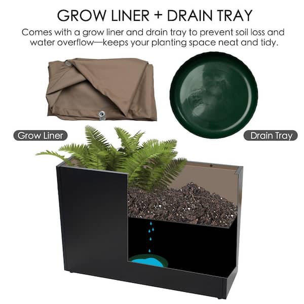 KOZYARD 30 in. L x 12 in. W x 24 in. H Metal Planter Box