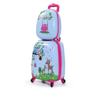 2-Piece Kids Luggage Set for Boys Girls 12 in. Backpack & 16 in. Spinner Case J3694 Universal Wheels Light Blue Pattern