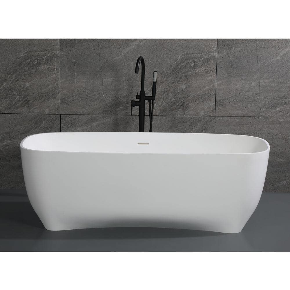 68.4'' White Matte Solid Surface Freestanding Bathtub