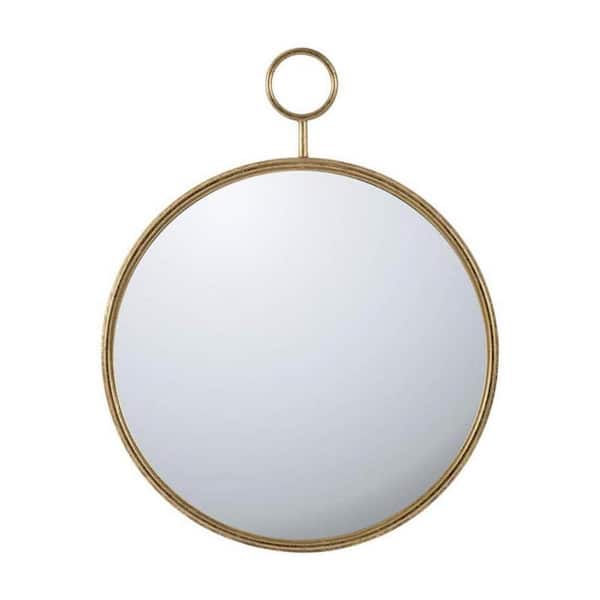 HomeRoots 26.4 in. W x 32.3 in. H Resin Gold Vanity Mirror