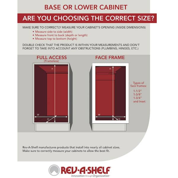 Base Cabinet Pull-out Organizer with Soft-Close Glides - Fits Best in  B9FHD, RTA Cabinet Organizers - LAC448BCBBSC-5C