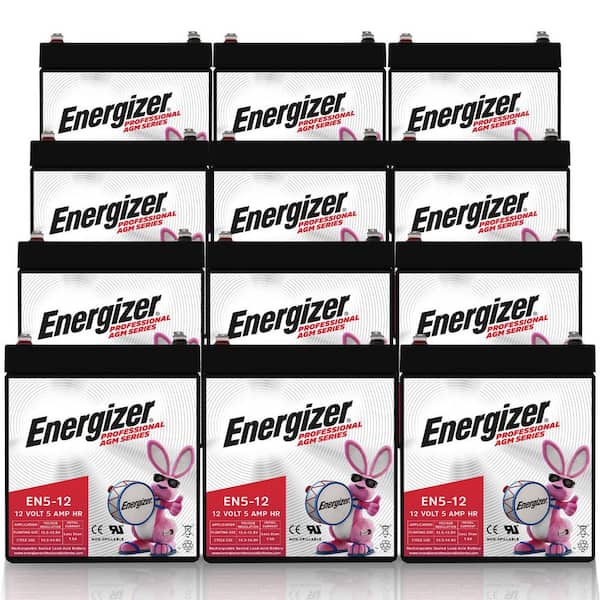 12V 5Ah Long Lasting SLA AGM Rechargeable Battery Use In Wheelchairs, Electric Scooters, Backup Power-12 Pack
