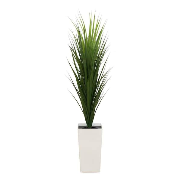 4.5 ft. UV Resistant Artificial Grass Plant in White Tower Planter (Indoor/Outdoor)