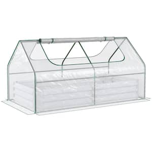 72 in. W x 37 in. D x 36 in. H Metal Raised Clear Greenhouse