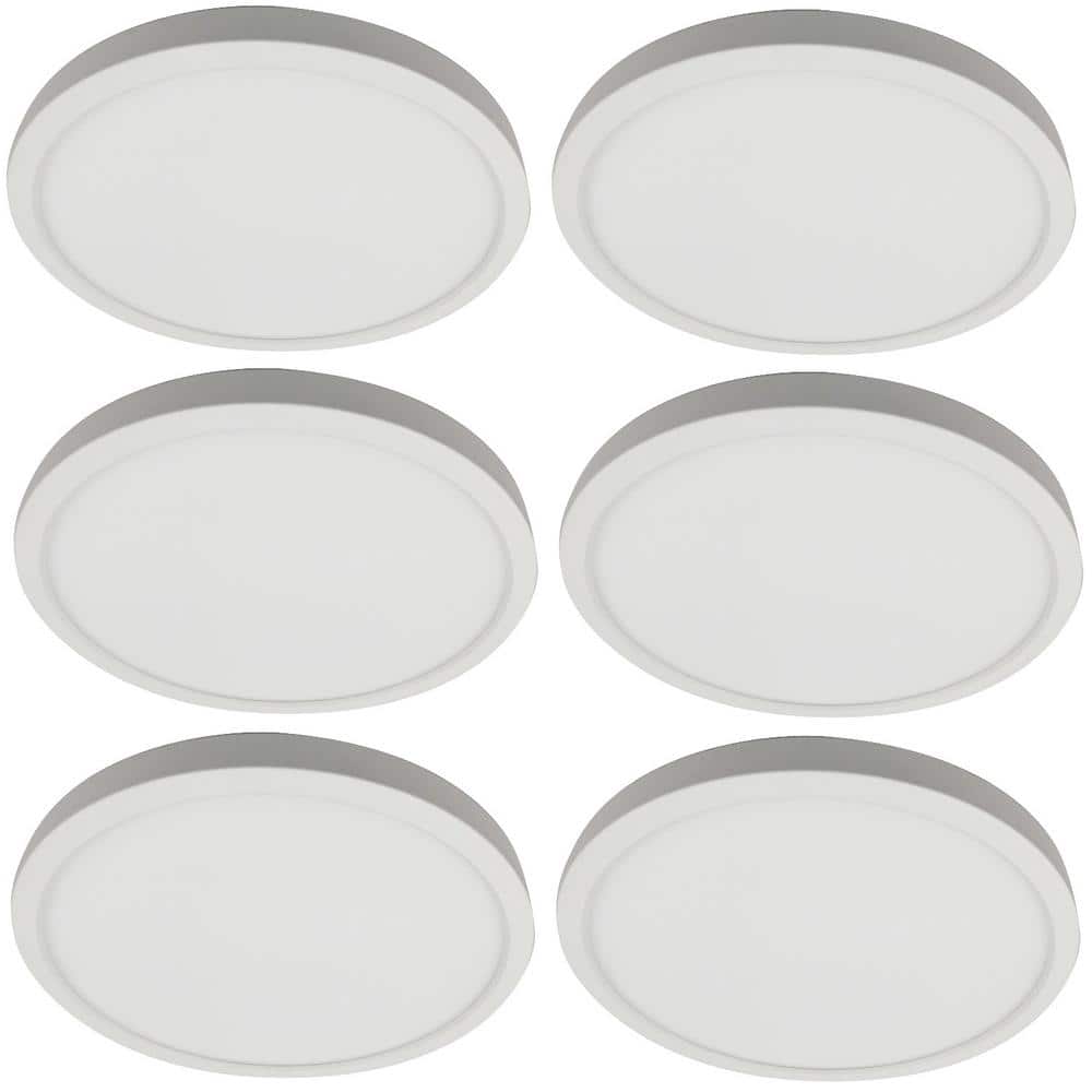 9 in. White Selectable CCT Dimmable Flush Mount Integrated LED Light Fixture (6-Pack) price history on PriceWatchPro