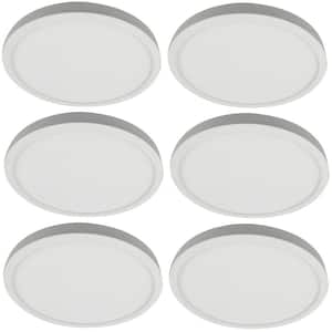 9 in. White Selectable CCT Dimmable Flush Mount Integrated LED Light Fixture (6-Pack)