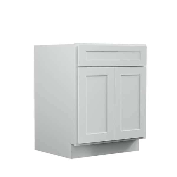 Hausvita 27 in. W x 24 in. D x 34.5 in. H Ready to Assemble Plywood Base Kitchen Cabinet in Shaker Dove