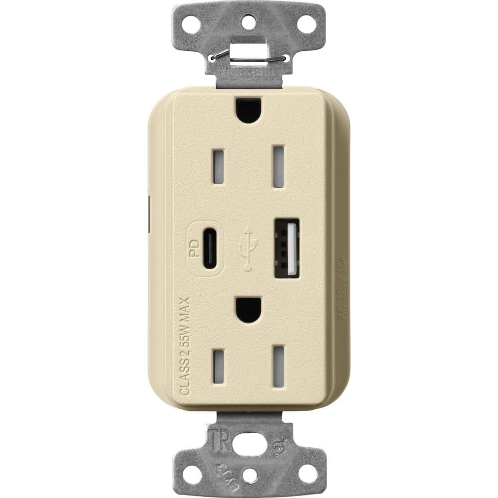 Claro 15 Amp Tamper Resistant USB Type A/C Duplex Receptacle, Decorator Style Outlet Satin Finish, SCR-15-ACTR-SD, Beige price history on PriceWatchPro