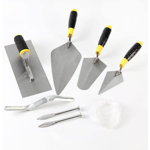 Square Notched Tile Trowel Set,Made Of Premium Stainless Steel,with Grout Sponge And Work Gloves, Masonry Tools For Tiling Installation(Notch Size