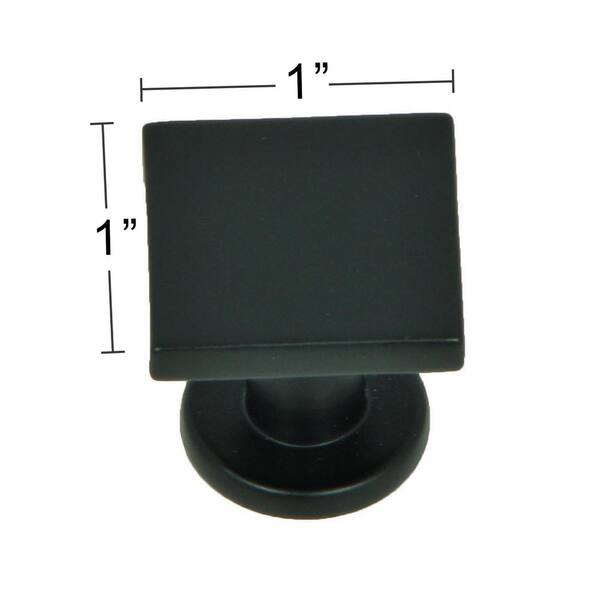 SoHo 1 in. Matte Black Square Cabinet Knob (10-Pack)