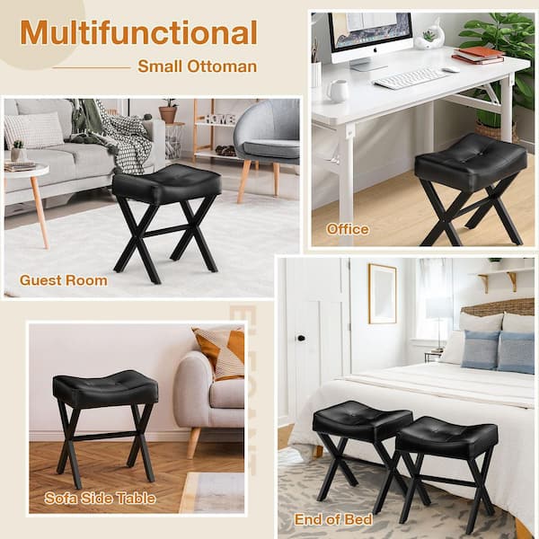 leather dressing table chair Leather Upholstered Dressing Stool