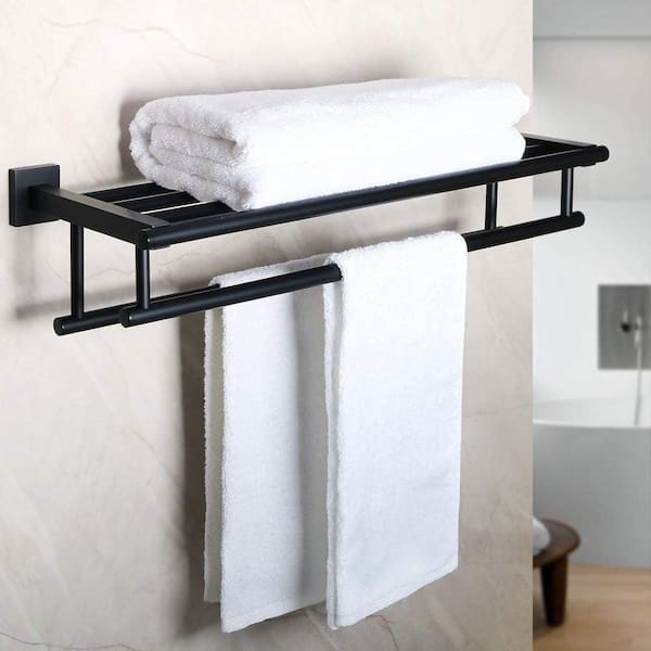 Dyiom 24 in. Wall Mounted, Towel Bar in Matte Black