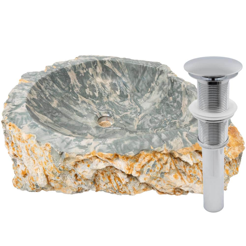 Novatto Royal Cobblestone Vessel Sink in Multi Color with Umbrella