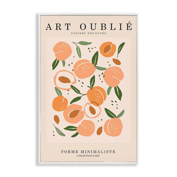 Stupell Industries Peaches Gallery Poster by Incado White Framed Food Giclee Art Print 18 in. x 12 in.