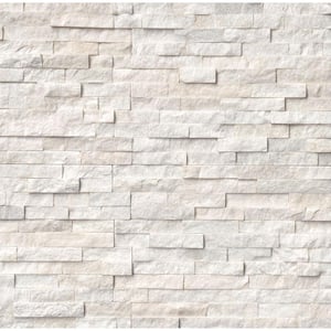 Arctic White Ledger Panel 6 in. x 24 in. Natural Marble Wall Tile (10 cases / 60 sq. ft. / pallet)
