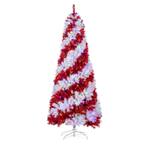 7.5 ft. Candy Cane Swirl Pine Artificial Christmas Tree with 600 UL Dual Warm White and Multicolor LED Lights