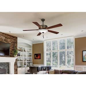 Contractor Uni-Pack 52 in. Integrated LED Indoor Oil Rubbed Bronze Ceiling Fan with Light