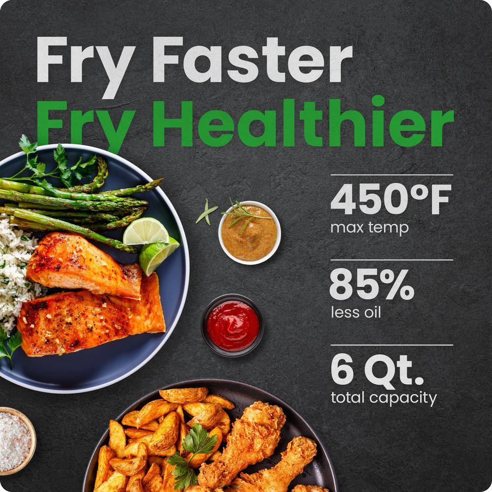 Chefman 6 Qt Black Digital Touch Air Fryer with Hi-Fry Technology