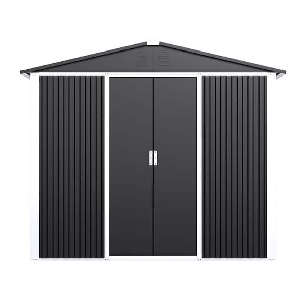 Aobabo Outdoor Metal Shed 8.6 ft. W x 6.3 ft. D Metal Shed with Sliding Door (54 sq. ft.)