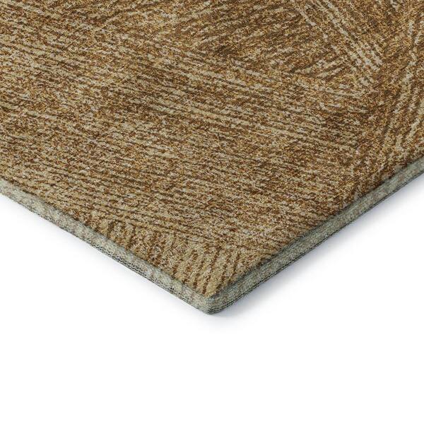 Mayfield Premium Machine Washable Abstract AMF991 Gold 2 ft. x 3 ft. Area Rug