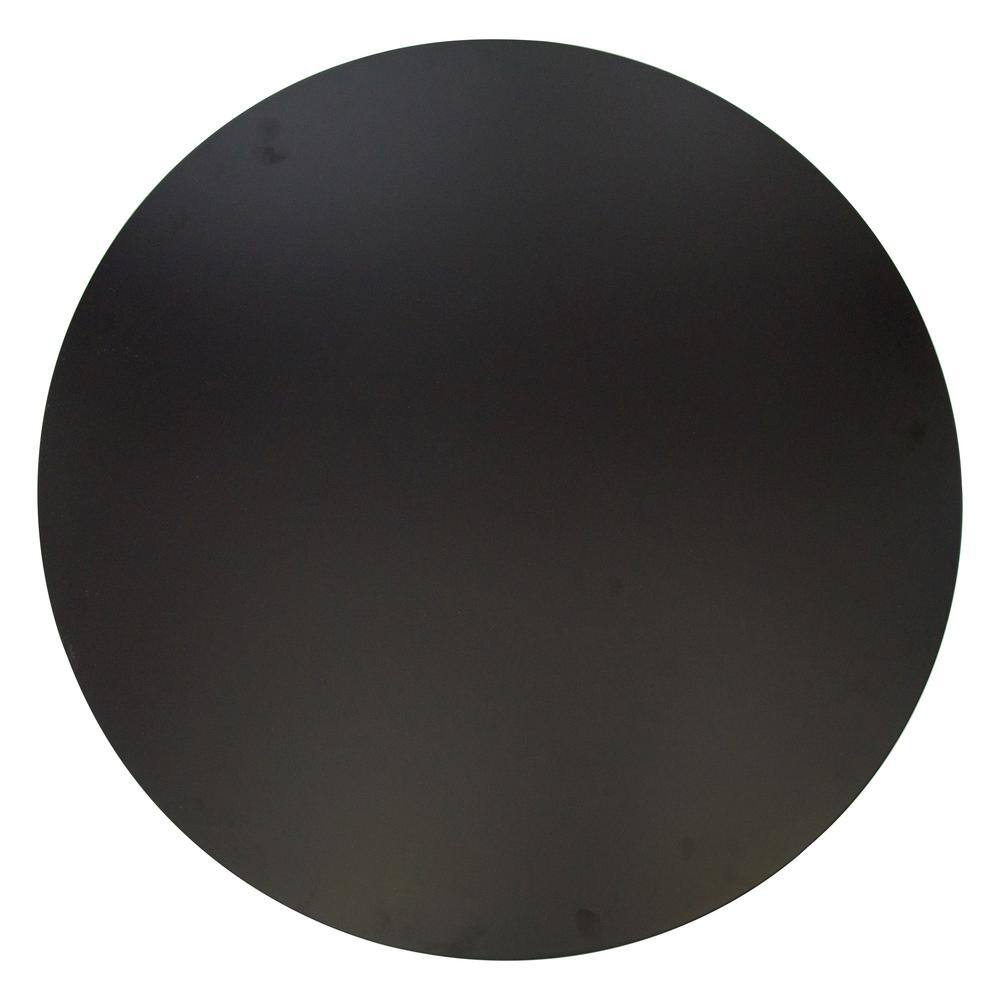 Bristol Black Round Mid-Century Modern Dining Table with Wood Top