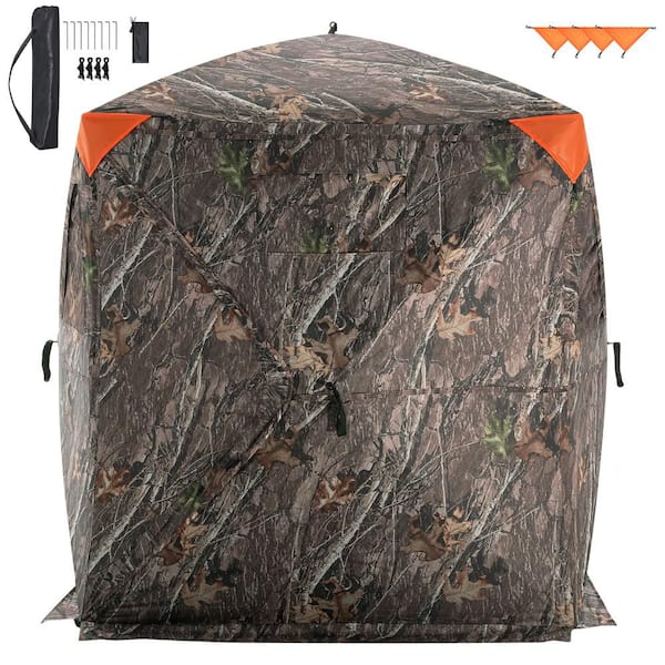 SKYSHALO Hunting Blind, 270° See Through Ground Blind, 1-2 Person Pop Up Deer Blind for Hunting with Carrying Bag, Portable