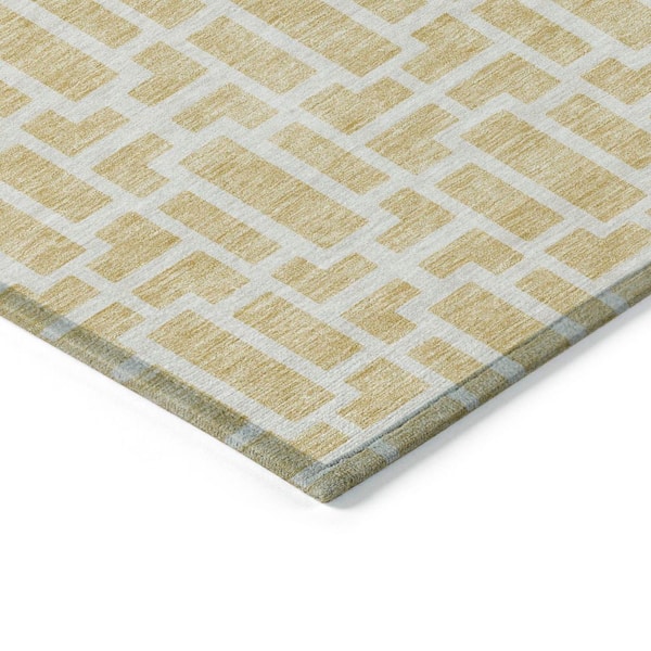 Chantille Machine Washable Indoor/Outdoor Abstract ACN916 Wheat 1 ft. 8 in. x 2 ft. 6 in. Area Rug