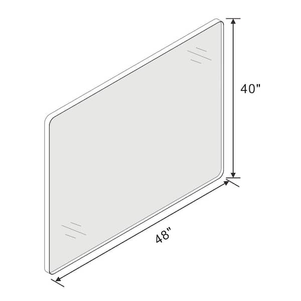 48 in. W x 40 in. H Large Rectangular Framed Wall Mounted Bathroom Vanity Mirror in Black