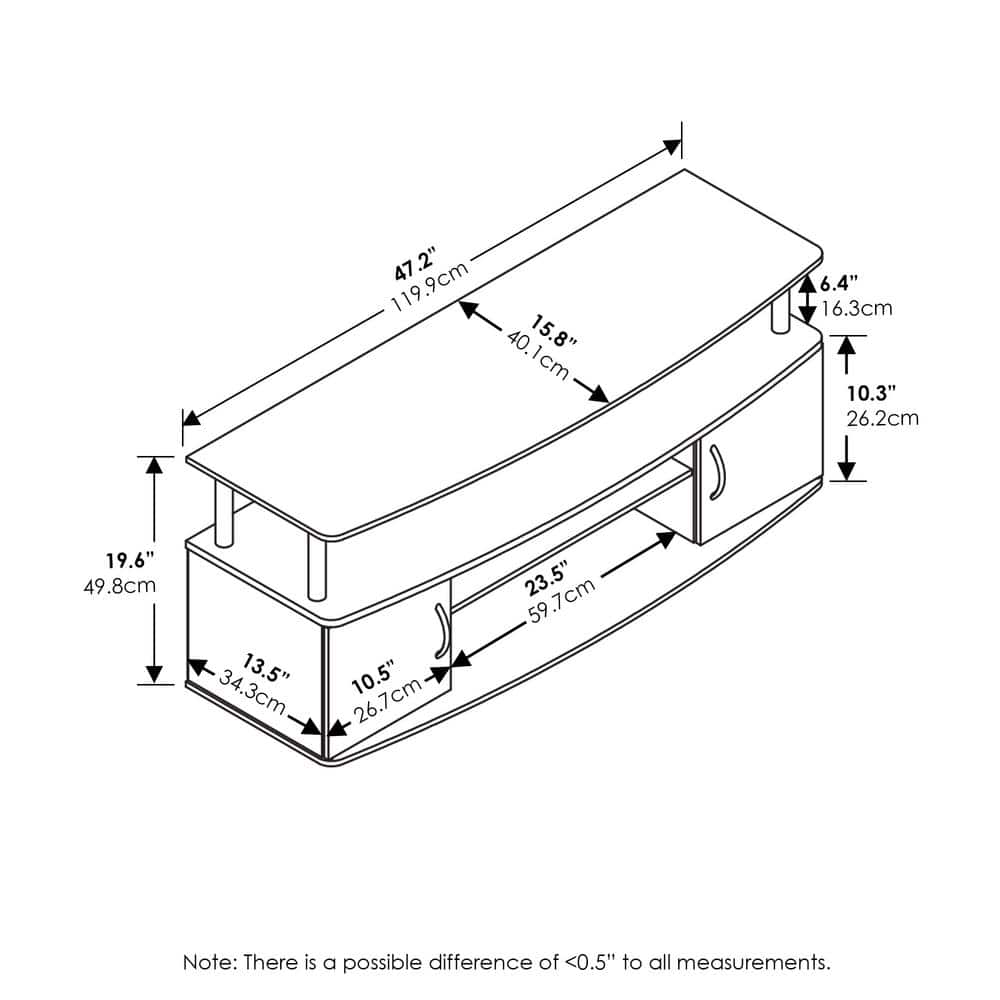 Americano 55" Stainless Steel Modern TV Stand