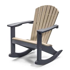 Classic Gray Rocking Wood Adirondack Chair