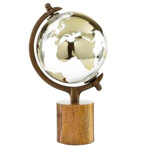 15 in. Gold Mango Wood Decorative Globe