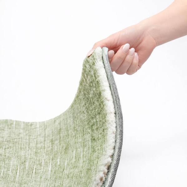 Dream Shag Premium Machine Washable Abstract ADS800 Aloe 10 ft. x 14 ft. Area Rug