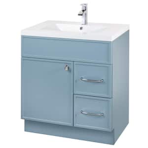 Shades 30 in. W x 21 in. D x 36.5 in. H Cadet Blue Wall-Mounted Rectangle Basin with Vanity Top