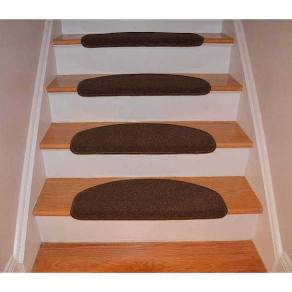 Bullnose Collection Brown 10 in. x 26 in. Stair Tread Cover (Set of 3)