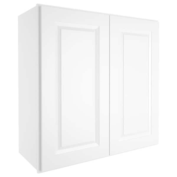HOMEIBRO 30-in W X 12-in D X 30-in H in Traditional White Plywood Ready to Assemble Wall Kitchen Cabinet