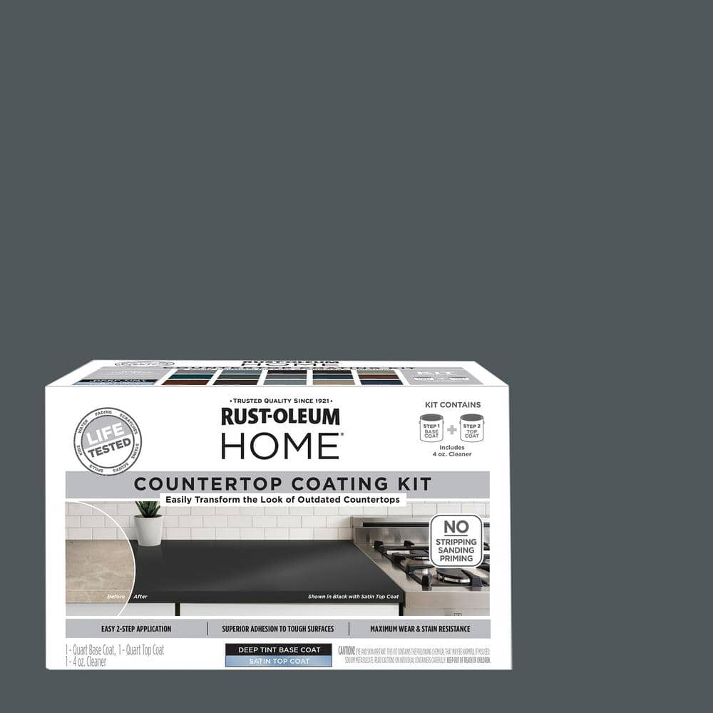 Rust-Oleum Home 1 qt. Charcoal Gray Satin Interior Countertop Paint Kit