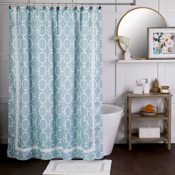 Lithgow 72 In Aqua Shower Curtain, What Color Shower Curtain With Grey Walls