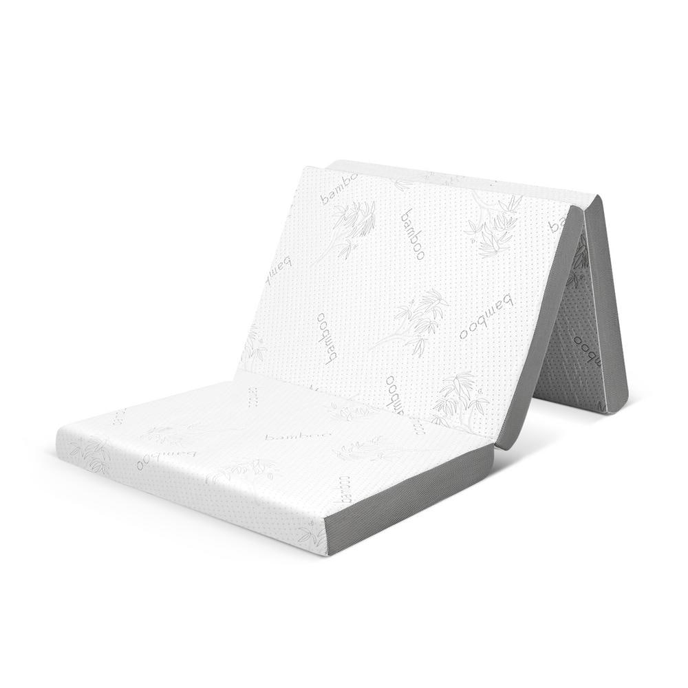 ANGELES HOME Twin. XL Medium Cool Gel Memory Foam 4 in. Tri-fold ...