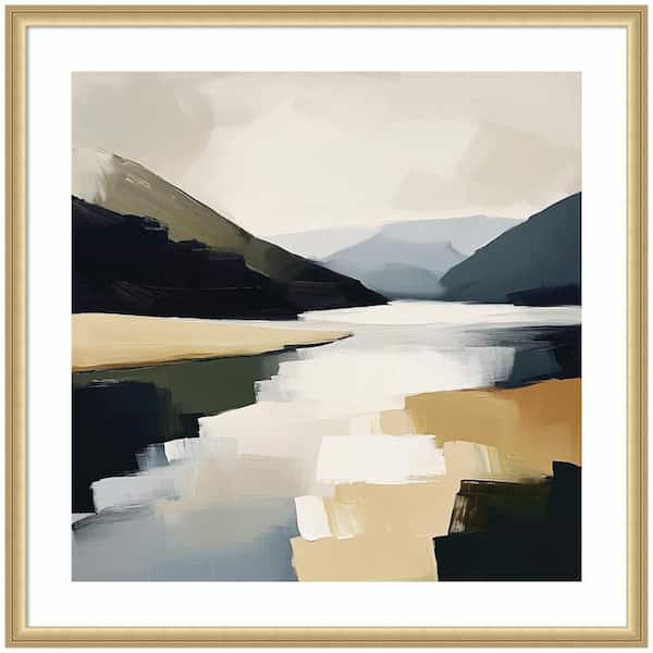 Florence "Mountain Lake" by The Creative Bunch Studio Abstract Framed Art Print 34 in. x 34 in.