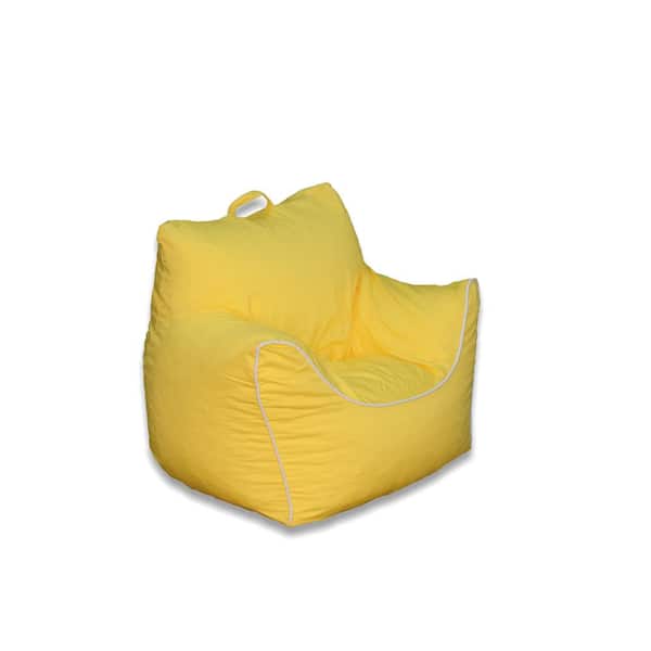 ACESSENTIALS Yellow Poly-Cotton Structured Bean Bag
