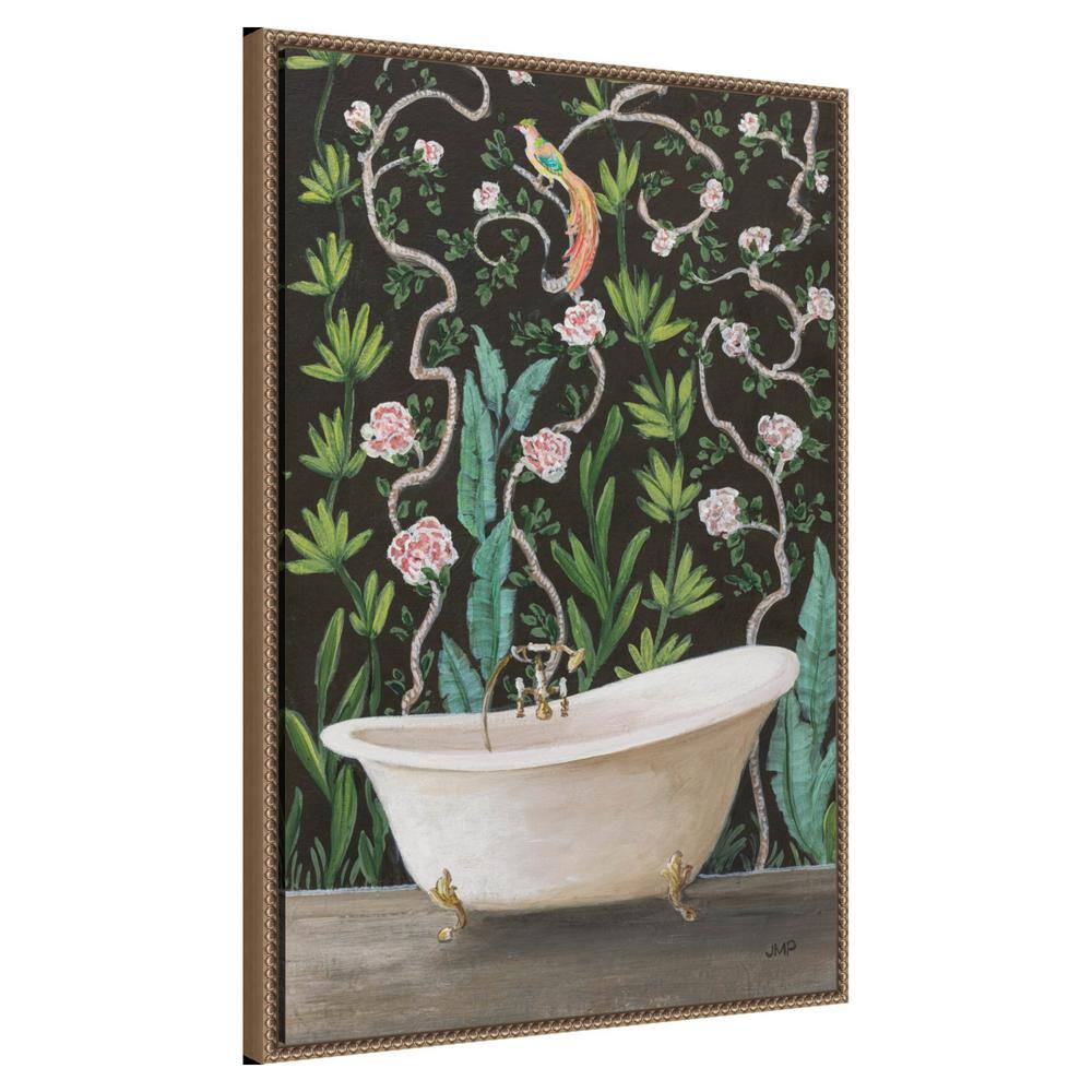 23"x33" Botanical Bath II Framed Canvas Wall Art with Bronze Frame