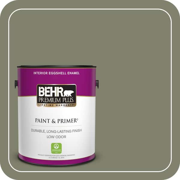 BEHR PREMIUM PLUS 1 gal. #PPU10-18 Lizard Green Eggshell Enamel Low Odor Interior Paint & Primer