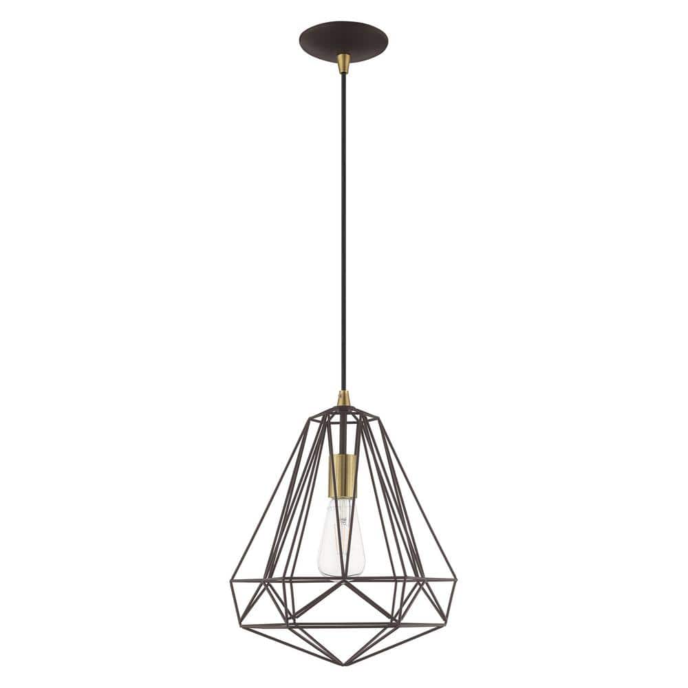 Contemporary Bronze Geometric Mini Pendant Light