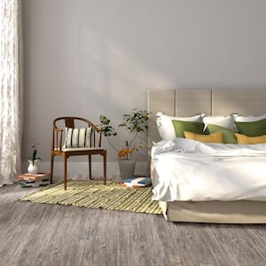 Flex Flor 9 in. Width Gray Water Resistant Peel and Stick Vinyl Plank Flooring (24 sq. ft./case)