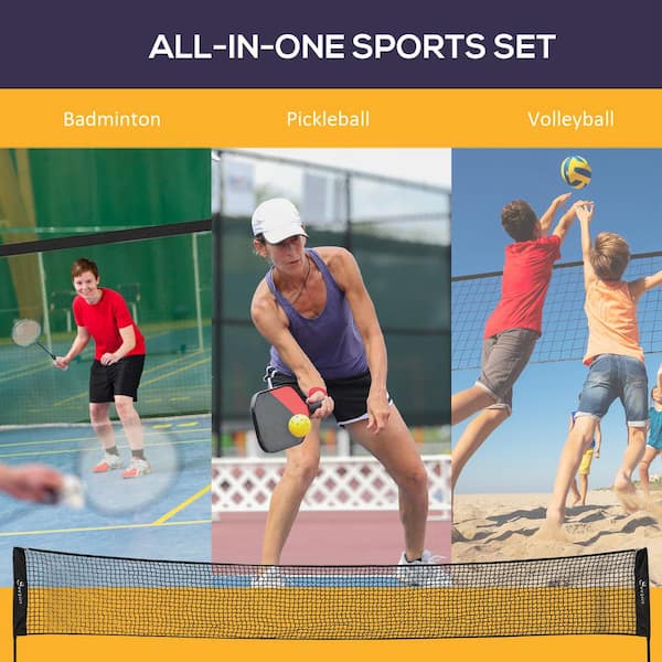Soozier 17 ft. Badminton Set, Height Adjustable Pickleball