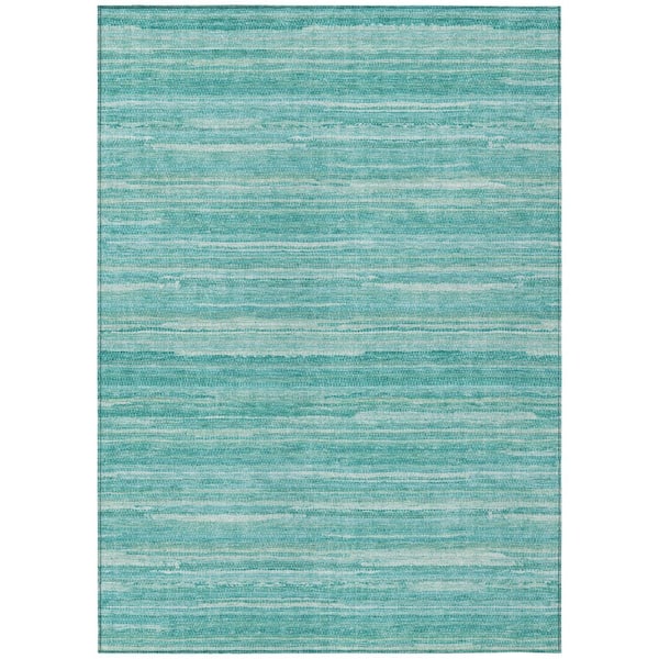 Chantille Machine Washable Indoor/Outdoor Abstract ACN2717 Aqua 5 ft. x 7 ft. 6 in. Area Rug