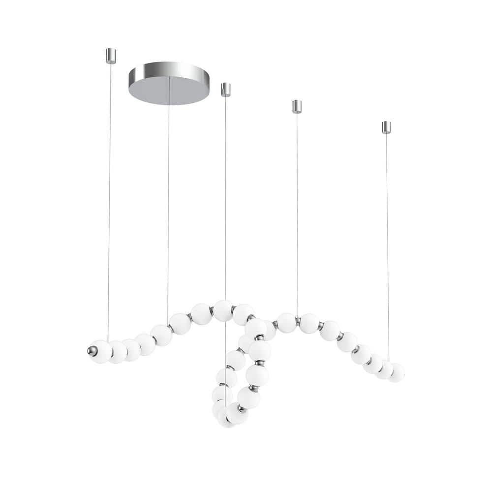 Akoya Chrome and Crystal 28-Light LED Linear Chandelier